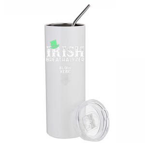 Irish Breathalyzer Blow Here St Patrick's Day Drink Funny Stainless Steel Tumbler