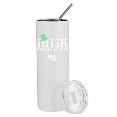 Irish Breathalyzer Blow Here St Patrick's Day Drink Funny Stainless Steel Tumbler