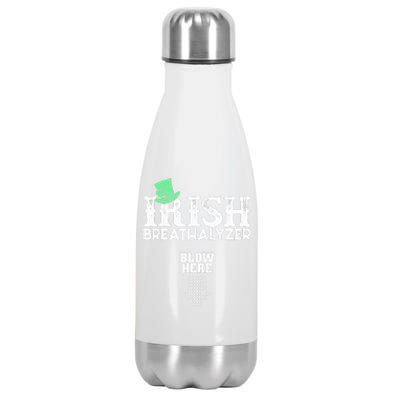 Irish Breathalyzer Blow Here St Patrick's Day Drink Funny Stainless Steel Insulated Water Bottle