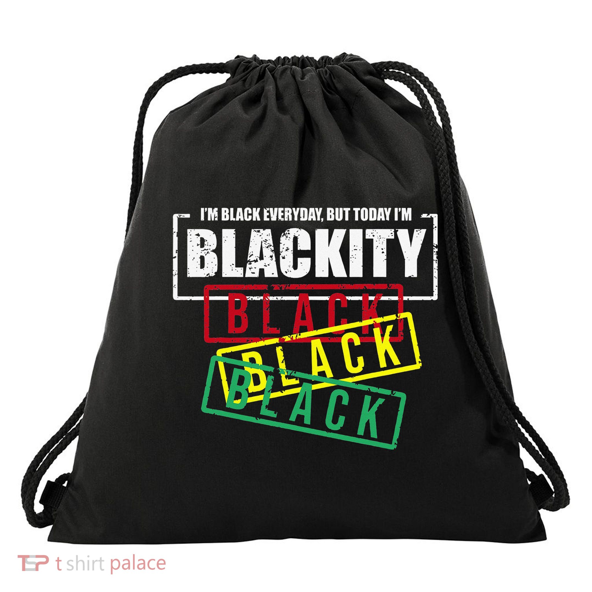 I'm Blackity Black African American Black Power Drawstring Bag