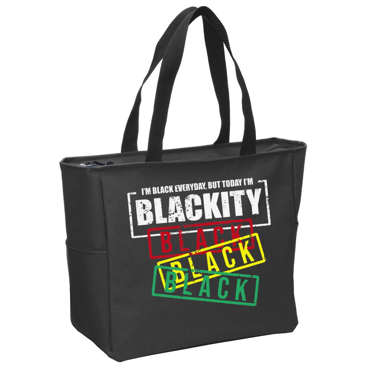 I'm Blackity Black African American Black Power Zip Tote Bag
