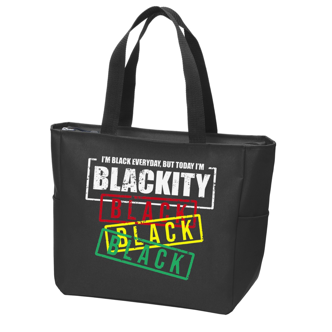 I'm Blackity Black African American Black Power Zip Tote Bag