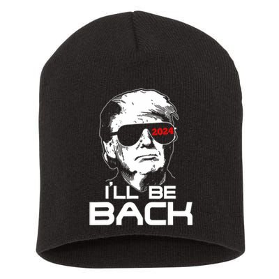 ILl Be Back Trump 2024 Vintage Trump Short Acrylic Beanie