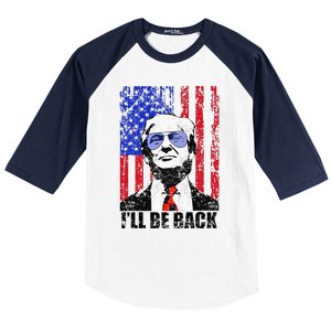 I’Ll Be Back Funny Quote Trump 2024 Baseball Sleeve Shirt