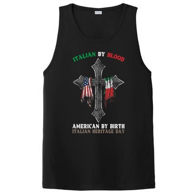 Italian By Blood American By Birth Italian Heritage Day Funny Gift PosiCharge Competitor Tank