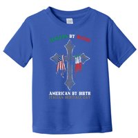 Italian By Blood American By Birth Italian Heritage Day Funny Gift Toddler T-Shirt