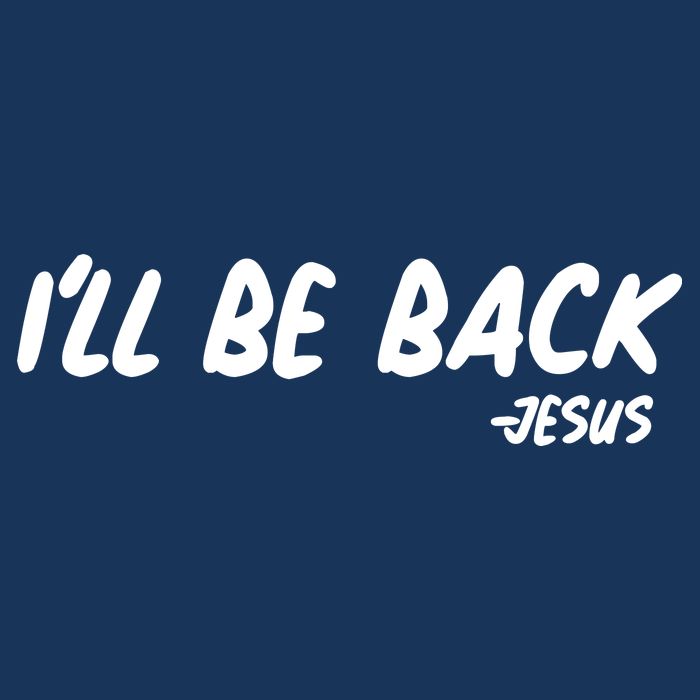 I'll Be Back Jesus Drawstring Bag