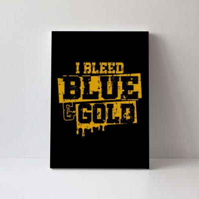 I Bleed Blue And Gold Game Day Group School Football Sports Canvas