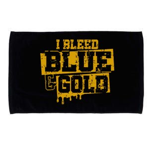 I Bleed Blue And Gold Game Day Group School Football Sports Microfiber Hand Towel