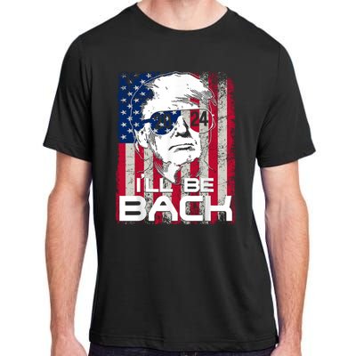 I'll Be Back Trump 2024 Vintage Donald Trump 24 Support Adult ChromaSoft Performance T-Shirt