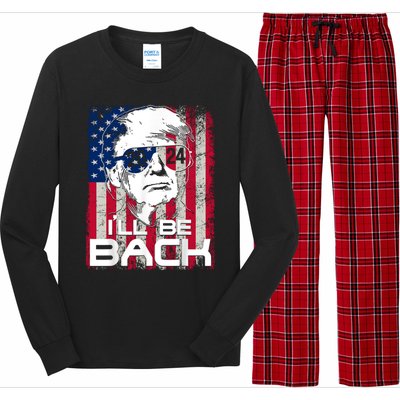 I'll Be Back Trump 2024 Vintage Donald Trump 24 Support Long Sleeve Pajama Set