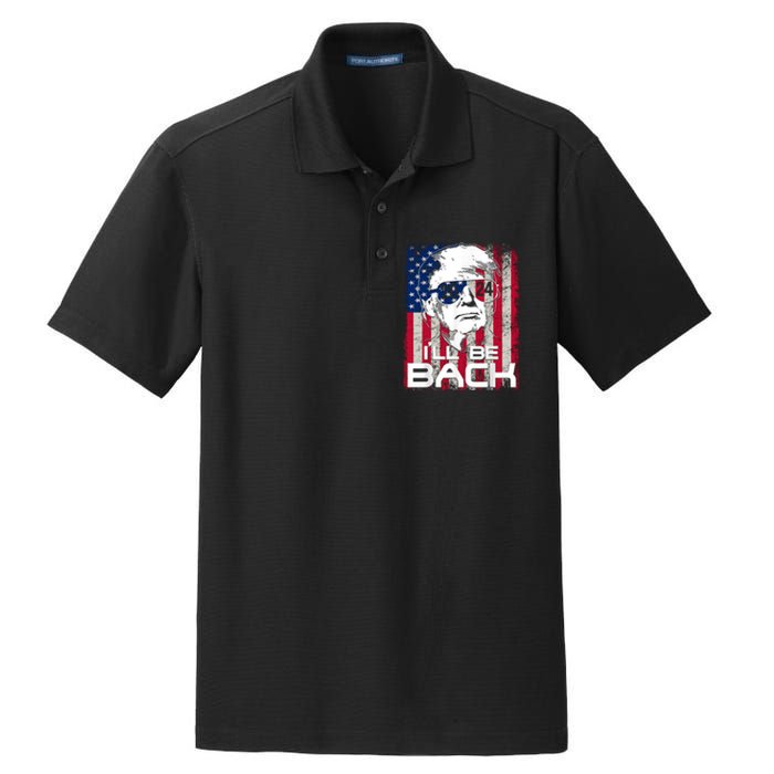 I'll Be Back Trump 2024 Vintage Donald Trump 24 Support Dry Zone Grid Polo