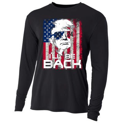 I'll Be Back Trump 2024 Vintage Donald Trump 24 Support Cooling Performance Long Sleeve Crew