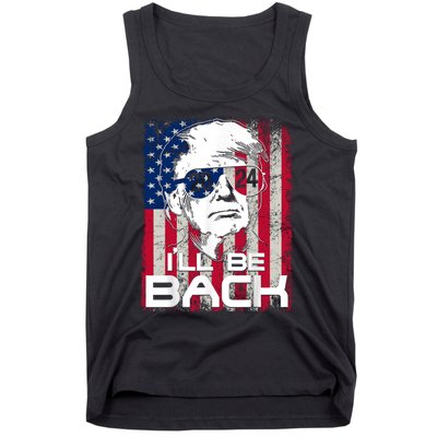 I'll Be Back Trump 2024 Vintage Donald Trump 24 Support Tank Top