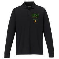 Irish Breathalyzer Blow Here Funny St. Patrick's Day Performance Long Sleeve Polo