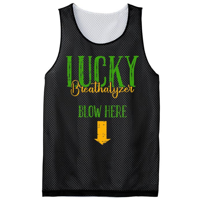 Irish Breathalyzer Blow Here Funny St. Patrick's Day Mesh Reversible Basketball Jersey Tank