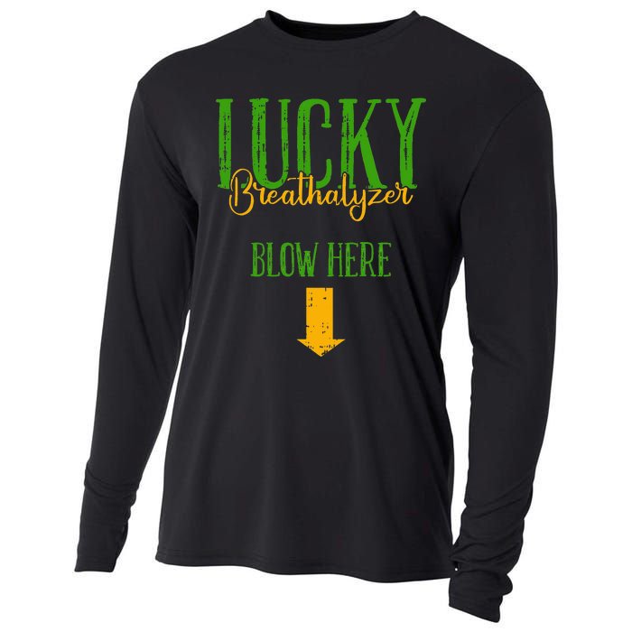 Irish Breathalyzer Blow Here Funny St. Patrick's Day Cooling Performance Long Sleeve Crew