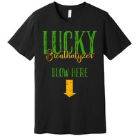 Irish Breathalyzer Blow Here Funny St. Patrick's Day Premium T-Shirt