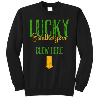 Irish Breathalyzer Blow Here Funny St. Patrick's Day Tall Sweatshirt