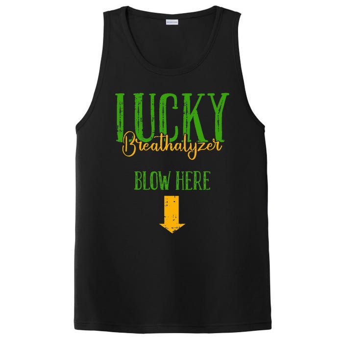 Irish Breathalyzer Blow Here Funny St. Patrick's Day PosiCharge Competitor Tank