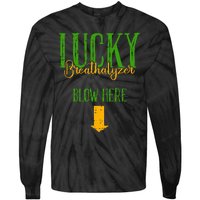 Irish Breathalyzer Blow Here Funny St. Patrick's Day Tie-Dye Long Sleeve Shirt