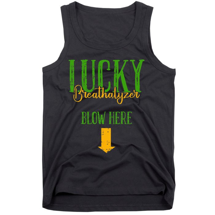 Irish Breathalyzer Blow Here Funny St. Patrick's Day Tank Top