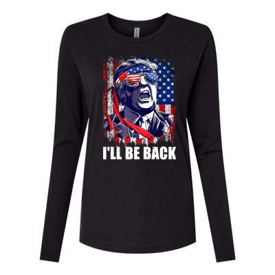 I'll Be Back Trump Make American Great Again, Trump 2024 Womens Cotton Relaxed Long Sleeve T-Shirt