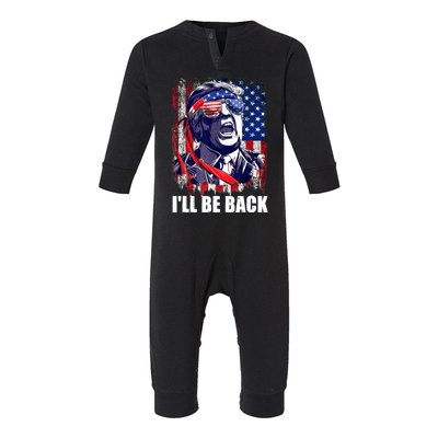 I'll Be Back Trump Make American Great Again, Trump 2024 Infant Fleece One Piece