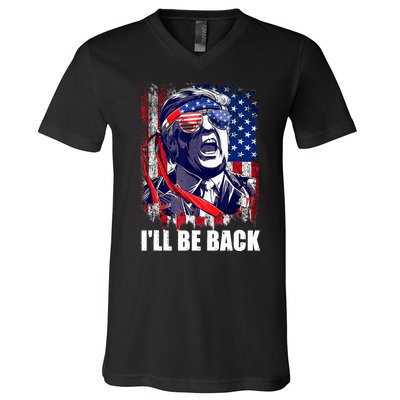 I'll Be Back Trump Make American Great Again, Trump 2024 V-Neck T-Shirt