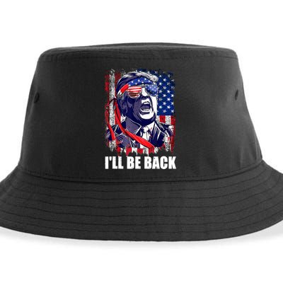 I'll Be Back Trump Make American Great Again, Trump 2024 Sustainable Bucket Hat