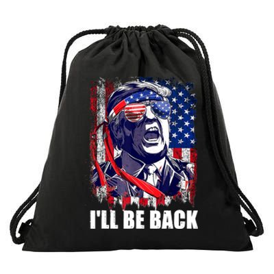 I'll Be Back Trump Make American Great Again, Trump 2024 Drawstring Bag