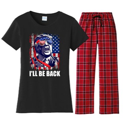 I'll Be Back Trump Make American Great Again, Trump 2024 Women's Flannel Pajama Set