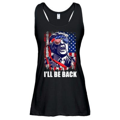 I'll Be Back Trump Make American Great Again, Trump 2024 Ladies Essential Flowy Tank