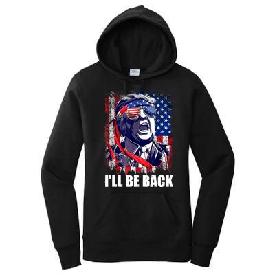 I'll Be Back Trump Make American Great Again, Trump 2024 Women's Pullover Hoodie