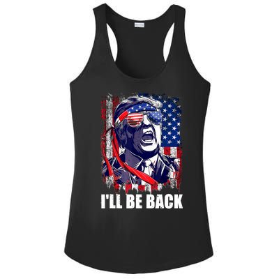 I'll Be Back Trump Make American Great Again, Trump 2024 Ladies PosiCharge Competitor Racerback Tank