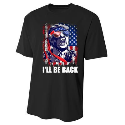 I'll Be Back Trump Make American Great Again, Trump 2024 Performance Sprint T-Shirt