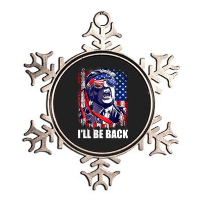 I'll Be Back Trump Make American Great Again, Trump 2024 Metallic Star Ornament