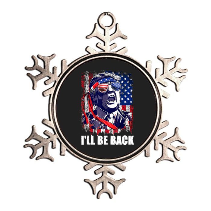 I'll Be Back Trump Make American Great Again, Trump 2024 Metallic Star Ornament