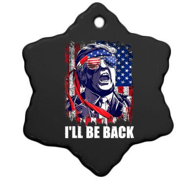 I'll Be Back Trump Make American Great Again, Trump 2024 Ceramic Star Ornament