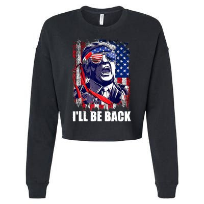 I'll Be Back Trump Make American Great Again, Trump 2024 Cropped Pullover Crew