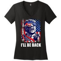 I'll Be Back Trump Make American Great Again, Trump 2024 Women's V-Neck T-Shirt