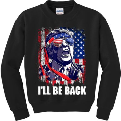 I'll Be Back Trump Make American Great Again, Trump 2024 Kids Sweatshirt