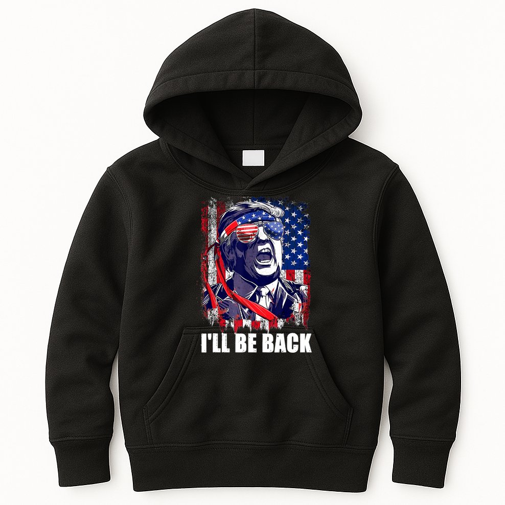 I'll Be Back Trump Make American Great Again, Trump 2024 Kids Hoodie