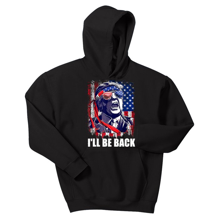 I'll Be Back Trump Make American Great Again, Trump 2024 Kids Hoodie