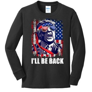 I'll Be Back Trump Make American Great Again, Trump 2024 Kids Long Sleeve Shirt