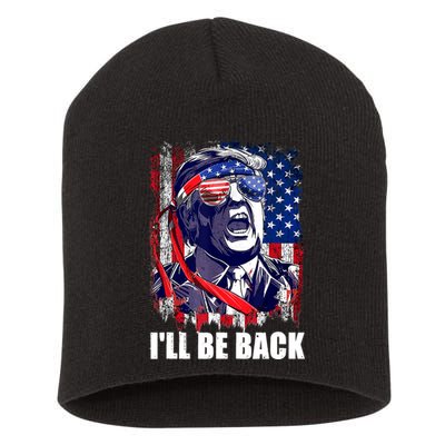 I'll Be Back Trump Make American Great Again, Trump 2024 Short Acrylic Beanie
