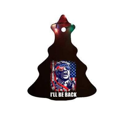 I'll Be Back Trump Make American Great Again, Trump 2024 Ceramic Tree Ornament