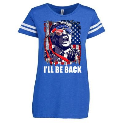 I'll Be Back Trump Make American Great Again, Trump 2024 Enza Ladies Jersey Football T-Shirt