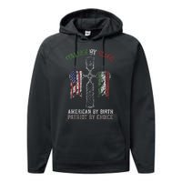 Italian By Blood American By Birth Patriot By Choice Performance Fleece Hoodie