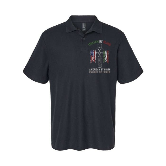 Italian By Blood American By Birth Patriot By Choice Softstyle Adult Sport Polo